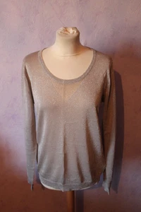 HAUT PULL FIN FEMME °°° SUD EXPRESS °°° AJOURE . FILS LUREX. TAILLE L - Imagen 1 de 5