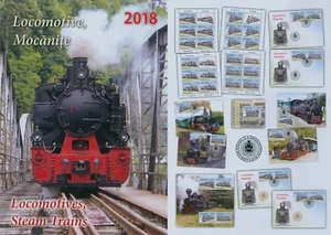 Rumänien 2018 Dampflokomotiven,Mocanite Mi.7439-42,7443,Zf,KB,Block 762,763,FDC - Bild 1 von 14