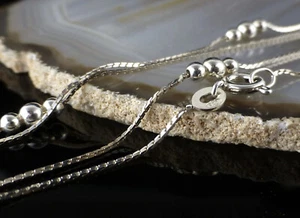 Vintage Zarte 835er Silber Kugelkette Silberkette Länge 45cm 3mm Kügelchen 2,8g - Bild 1 von 5