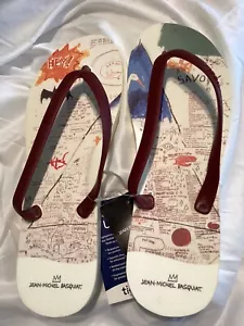 Jean Michel Basquiat Tidal Herren Flip Flops Gr. 9 Savoy tragbare Kunst Zehenstegsandale - Bild 1 von 7