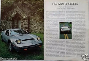 "Highway Snobbery" Maserati Merak 1979 Magazine Write-Up and Photo... - Picture 1 of 3