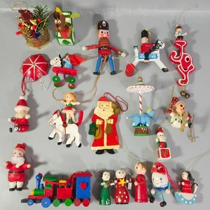 Lote Mixto de 20 Adornos de Navidad de Madera de Colección Moda Antigua Retro Rústica Decoración de Vacaciones - Imagen 1 de 16