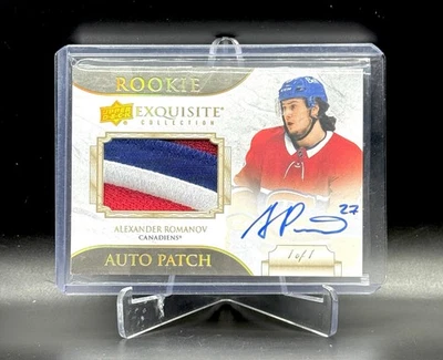 2020-21 The Cup Alexander Romanov Exquisite Rookie Auto Patch 1/1 Montreal - Image 1 of 2