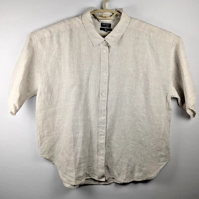 Camisa de lino irlandesa J CREW Baird McNutt XL costera tranquila de lujo minimalista relajada Foto 1 de 4