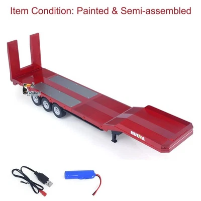 Plastic Semi Trailer Flatbed 1502 for 1/18 Tractor Truck HUINA 1501Lorry Vehicle - Image 1 of 4
