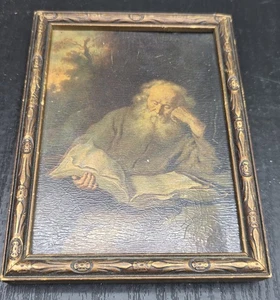 Antik Der Einsiedler von Einsiedler Solomon Koninck gerahmter Miniaturdruck 5,5"x4" - Bild 1 von 5