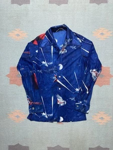 Vintage 70s long sleeve button shirt outer space disco boys 18 women’s small - Picture 1 of 9