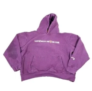 Felpa con cappuccio VLONE Juice Wrld taglia L Large Legends Never Die DIFETTOSA viola prugna - Foto 1 di 13