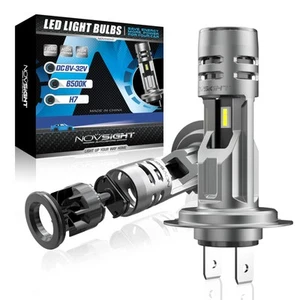 NOVSIGHT H7 LED Headlight Bulbs High or Low Beam 60W 6500K 12000LM Bright White - Picture 1 of 14