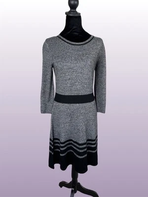 Vestido Suéter Apt 9 Fit N Acampanado Carbón/Negro Manga 3/4 Ligero Talla Pequeña Foto 1 de 4