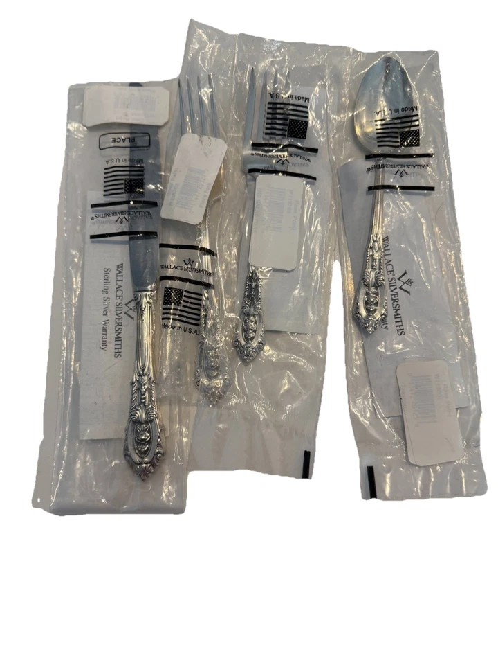 Nuevo Wallace Rose Point plata de ley 4 piezas ajuste de lugar Foto 1 de 1