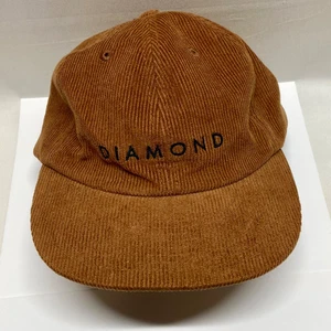 Diamond Supply Co Corduroy Slide Back Hat Brown Adjustable Embroidered Logo EUC - Picture 1 of 12