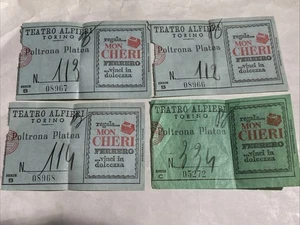 4 BIGLIETTI DI INGRESSO AL TEATRO ALFIERI DI TORINO-PUBBLICITÀ FERRERO MON CHERI - Foto 1 di 2