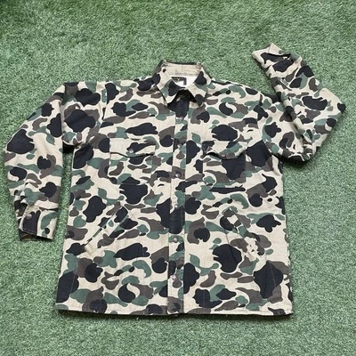 Chaqueta de piel de ciervo L 90s 00s Y2K camuflaje caza abrigo abotonado Foto 1 de 4