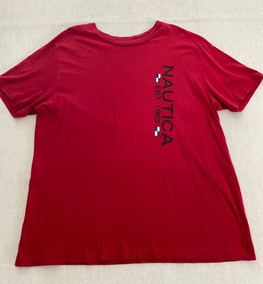 Camiseta Nautica Ropa de Dormir Para Hombre XL Roja Estampado Gráfico Logo Cuello Redondo Manga Corta Foto 1 de 4