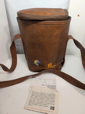 Estuche de transporte de vinilo marrón para cámara instantánea Kodak vintage hecho en EE. UU. Foto 1 de 4