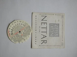 Zeiss Ikon Nettar Instructions with Johnson Standard Exposure Meter - Picture 1 of 4