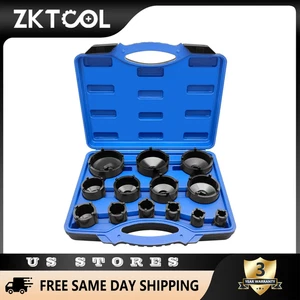 13pc Spindle Nuts Socket Kit Ball Joints Axle Locknut Locking Hub Socket 1/2" Dr - Picture 1 of 7