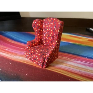 Dollhouse Miniature Artisan Anne Ruff Wingback Chair 1:12 - Picture 1 of 4