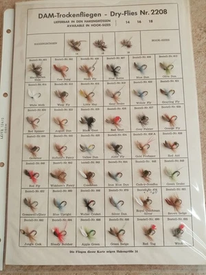 Konvolut DAM Trocken/Nassfliegen Musterbögen 80 Stück - Bild 1 von 4