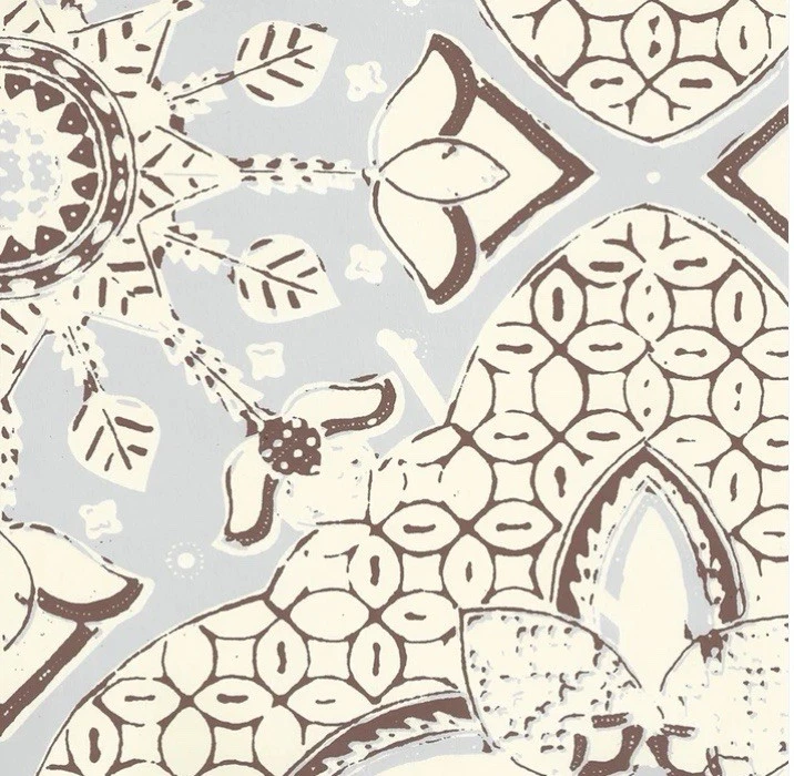 Quadrille - 17 Yards New Batik, Cloud Brown On Off White Wallpaper - Image 1 of 1