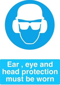 Blue Mandatory ALL PPE Signage Acrylic Or Vinyl Sign Sticker Notice Decal Safety - Picture 1 of 2