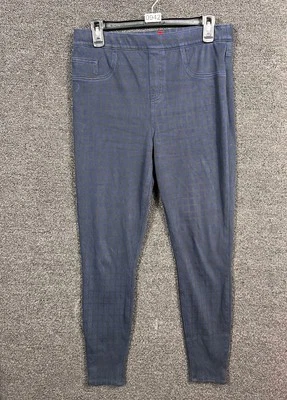 Spanx Jean-ish Ankle Length Leggings Lapis Womens Size L Night Check  - Image 1 of 4