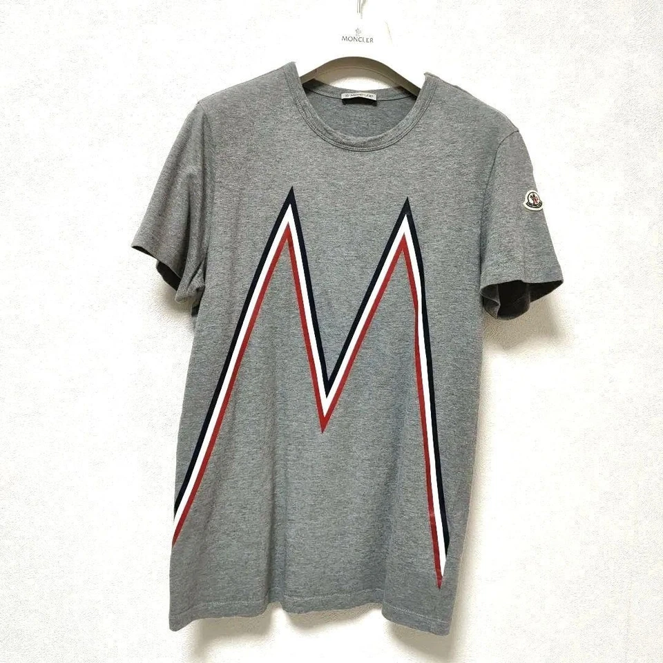 Футболка MONCLER зигзагообразная полоса б/у из Японии - Изображение 1 из 4