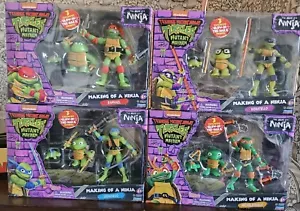 TMNT Mutant Mayhem all 4 Making of a Ninja 3 packs Donatello etc glow in dark - Picture 1 of 3