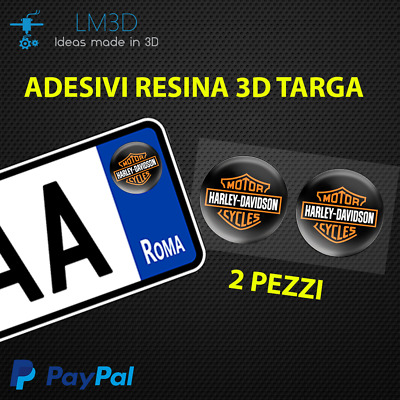 2 ADESIVI BOLLINO TARGA  MOTO Stickers 3D RESINA Compatibile HARLEY DAVIDSON  • 5.90€