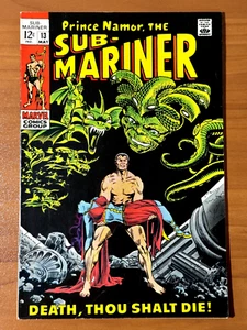 SUB-MARINER Comic Marvel No. 13 May 1969 Death, Thou Shalt Die Gargantos FN/VF - Picture 1 of 8