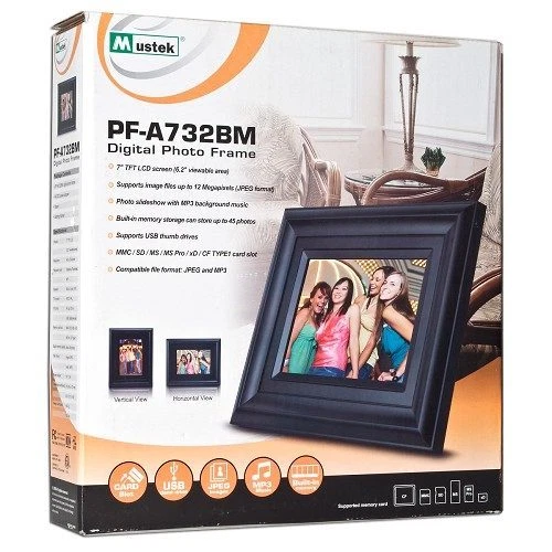 Mustek PF-A732BM Digital Photo Frame NEW IN BOX GREAT FOR HOLIDAY GIFTING IDEAS! - Image 1 of 3