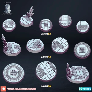 Asian Temple themed Scenic Bases for Wargaming - Round and Oval Bases - Picture 1 of 5