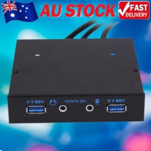 3.5" 20Pin to 2 USB 3.0 Port HUB + HD Audio PC Floppy Expansion Front Panel - Bild 1 von 5