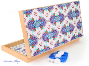 Luxus Backgammon Tavla Dama XXL Gesellschaftsspiele Türkische Fliesen Optik - Bild 1 von 4