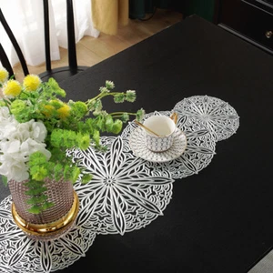 2x European Table Runners Mat Tablecloth Cover Decoration PVC Dining Room Modern - Picture 1 of 13