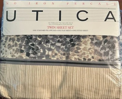 Juego de sábanas dobles Utica 3 piezas gris guepardo animal estampado percal EE. UU. De colección sellado Foto 1 de 4