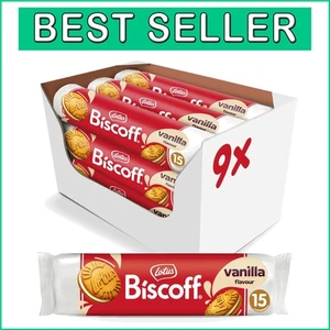 Lotus Vanilla Flavor Sandwich Cookies - 5.29 Oz x 9 for Irresistible Snacking - Picture 1 of 8