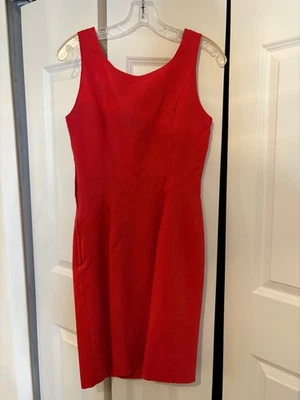 Vestido De Colección Años 80/90 Laura Ashley Rojo Lino Algodón Sin Mangas con Detalle de Lazo - Loco Foto 1 de 4