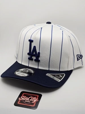 New Era Los Angeles Dodgers 9FIFTY Satin Pinstripe 2 Tone A-Frame Snapback Hat - Image 1 of 4