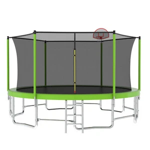 16FT Trampoline w/ Balance Bar & Basketball Hoop&Ball Outdoor Trampoline - Picture 1 of 12