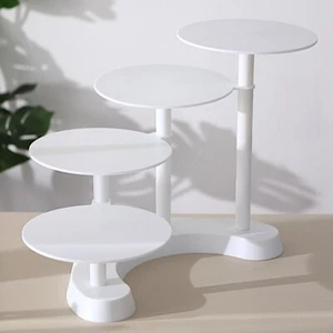 17" White 4 Tier Plastic Cake Stand Pillar Design Cupcake Holder Party Supplies - Picture 1 of 9