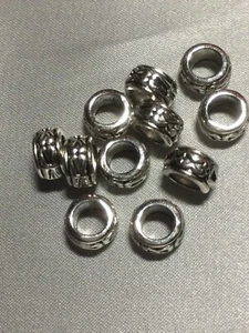 50 PRETTY RONDELLE ANTIQUE SILVER TIBETAN STYLE SPACER BEADS - Picture 1 of 2