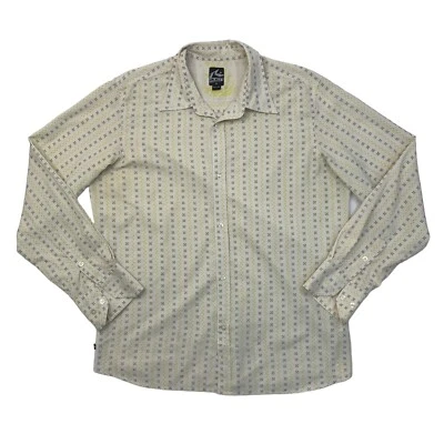 RUSTY Shirt Men XL Extra Large Maze Button Up Patterned Long Sleeve Cotton Blend - Image 1 of 4