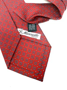 #1 Cravatta uomo E. Marinella Napoli fatta a mano rosso rubino blu pulita seta diamantata senza prezzo di riserva - Foto 1 di 5