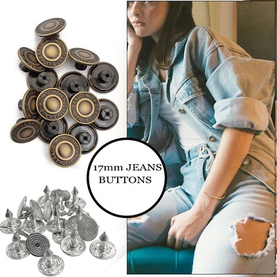 20pcs Light Bronze Jeans Buttons Hammer on Denim Replacement for Handbags 17mm - Image 1 of 4