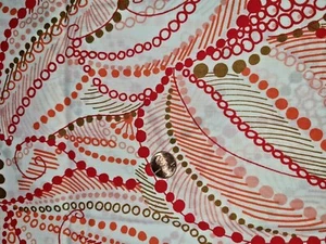 Vintage Cotton Fabric  Red DOt Floral Print Klopman Mills 1970 2.5 yds  - Picture 1 of 4