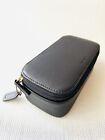 Coach Chubby Case Make Up Jewelry Travel Case Box BLACK LEATHER   Zip Close