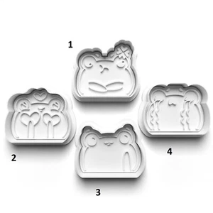 Cute Kawaii frog Cookie Cutter embosser Stamp Fondant Set High Quality - Picture 1 of 1
