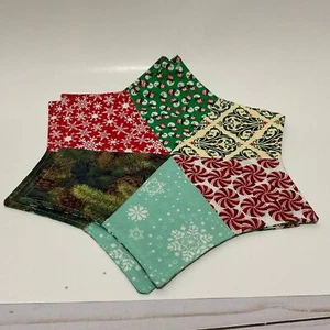 Juego de Colocaciones de Tela de Navidad Hechas a Mano - Decoración de Mesa de Vacaciones Reversible - Imagen 1 de 5